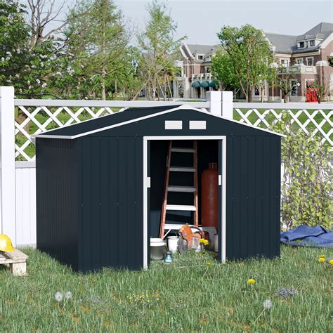 outdoor garden yard tool house metal storage shed outsunny|6x9 sheds and outdoor storage.